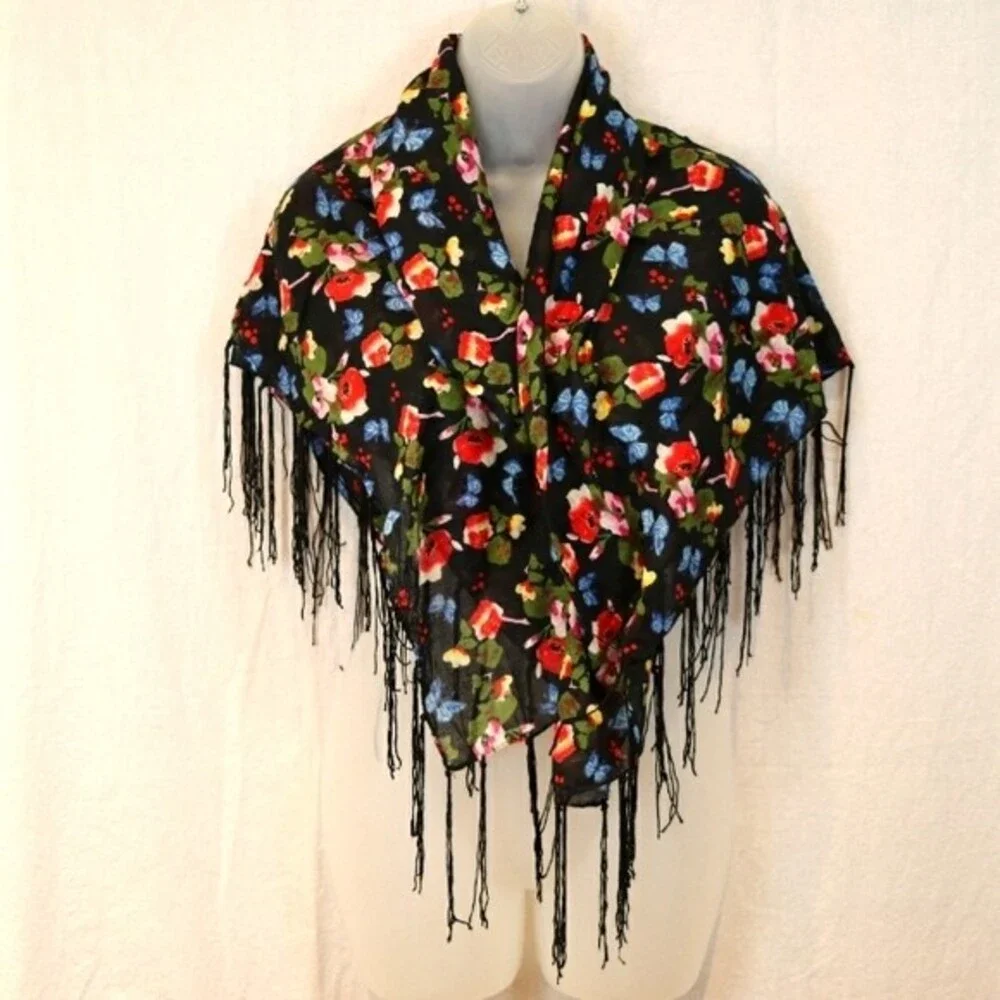 N/A black floral